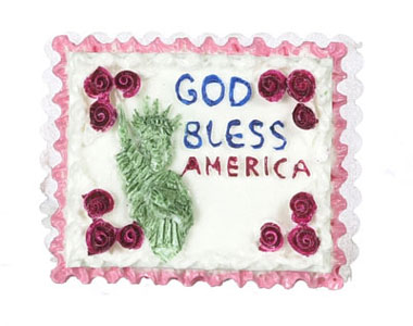 Dollhouse Miniature God Bless America, 2 Pc